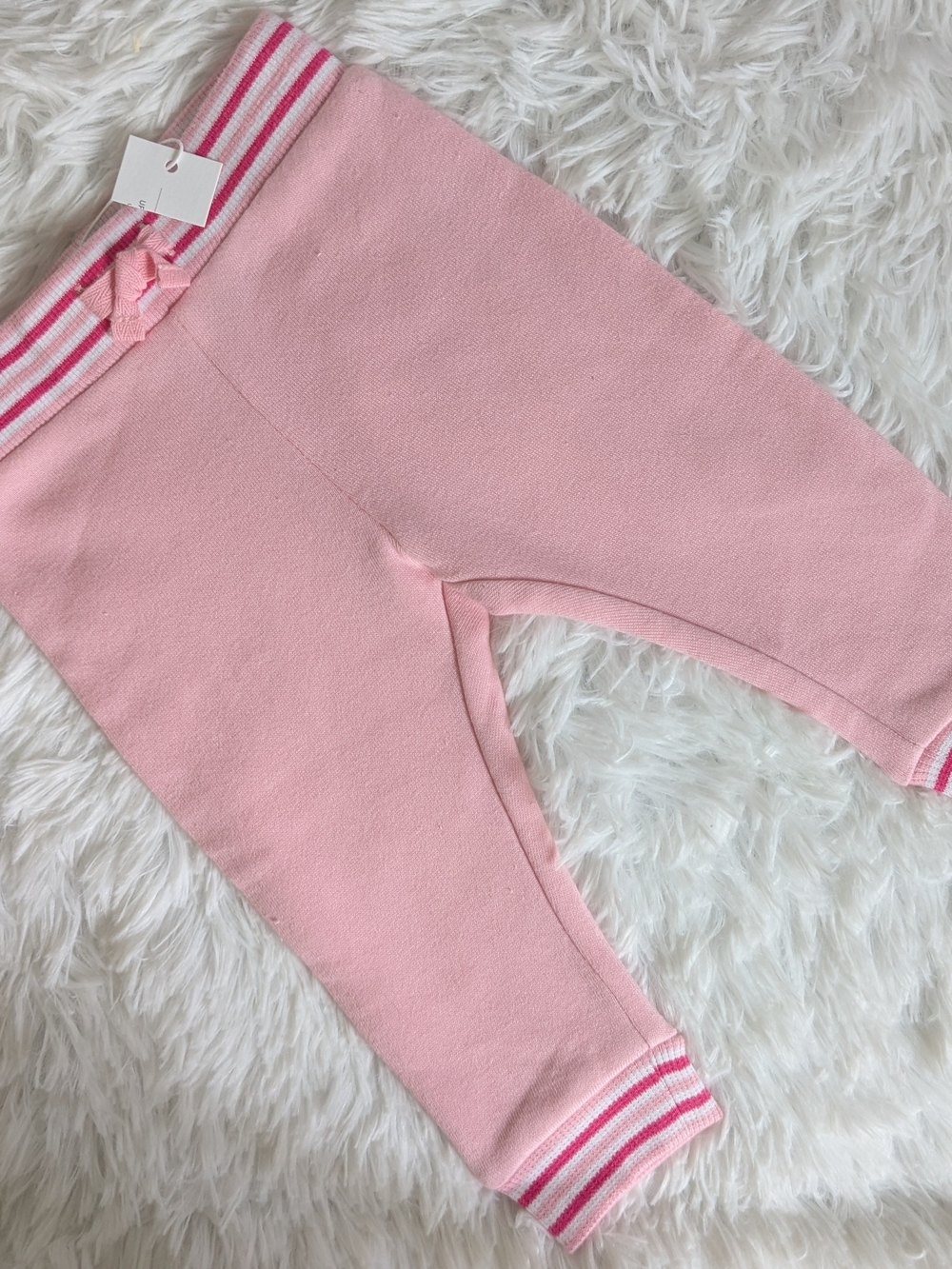 Janie and Jack Pink Stripe Trim Joggers